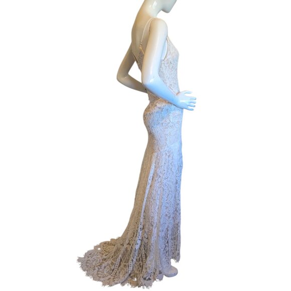 🏷️ NWT  🏷️ LULUS  Flynn White Lace Maxi Dress Wedding sz S - Picture 2 of 16